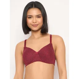 Clovia Maroon Cotton Regular Fit Printed Bra-picture-13