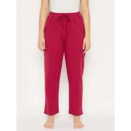 Clovia Maroon Cotton Regular Fit Pyjamas-picture-23