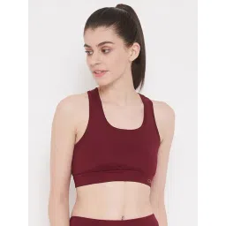 Clovia Maroon Non Wired Padded Sports Bra-picture-24