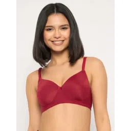 Clovia Maroon Regular Fit Self Pattern Bra-picture-39