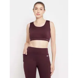 Clovia Maroon Regular Fit Sports Bra-picture-21