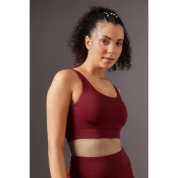 Clovia Maroon Removable Cups Medium Impact Sports Bra-picture-14