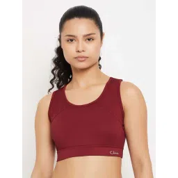 Clovia Maroon Sports Bra-picture-34