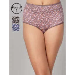 Clovia Multicolor Cotton Regular Fit Floral Print Panties - Pack Of 3-picture-24