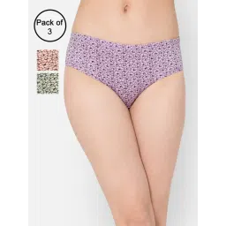 Clovia Multicolor Floral Print Hipster Panty - Pack of 3-image-49