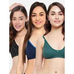 Clovia Multicolor Full Coverage Non-Wired Bra - Pack of 3-image-22