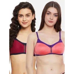 Clovia Multicolor Full Coverage Non-Wired T-Shirt Bra - Pack of 2-image-15
