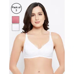 Clovia Multicolor Full Coverage T-Shirt Bra (Pack Of 3)-image-23