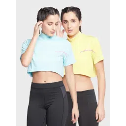 Clovia Multicolor Graphic Print Crop Top (Pack of 2)-picture-48