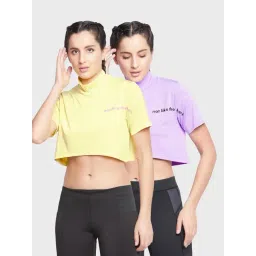 Clovia Multicolor Graphic Print Crop Top (Pack of 2)-picture-15