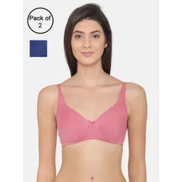 Clovia Multicolor Non Wired Non Padded Full Coverage Bra (Pack of 2)-image-12