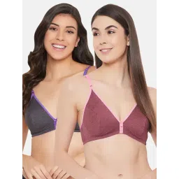 Clovia Multicolor Non Wired Non Padded Plunge Bra (Pack Of 2)-image-33
