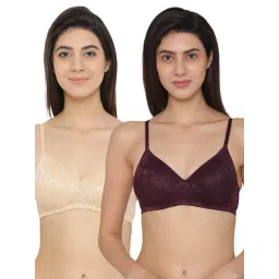 Clovia Multicolor Non Wired Padded Full Coverage Bra (Pack Of 2)-image-32