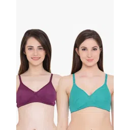 Clovia Multicolor Non Wired Padded T-Shirt Bra (Pack Of 2)-image-16
