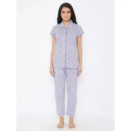 Clovia Multicolor Printed Shirt & Pyjama Set-picture-19
