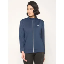 Clovia Navy Blue Comfort Fit Sports Jacket-picture-32