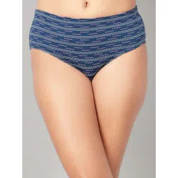 Clovia Navy Blue Cotton Regular Fit Printed Panties-picture-26