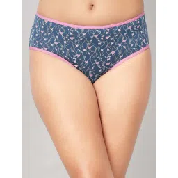 Clovia Navy Blue Cotton Regular Fit Printed Panties-picture-27