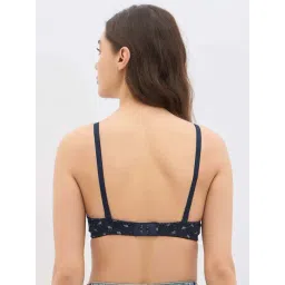 Clovia Navy Blue Regular Fit Printed Bra image 2