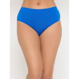 Clovia Navy Cotton Regular Fit Solid Panties image 1