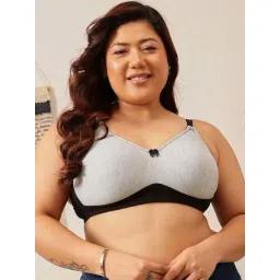 Clovia Non-Padded Non-Wired Full Coverage Spacer Cup T-shirt Bra in Grey Melange - Cotton-picture-28