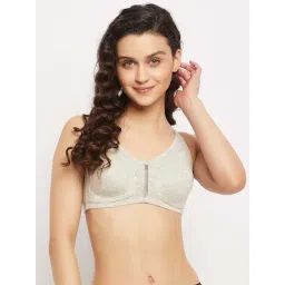 Clovia Non-Padded Non-Wired Full Figure Spacer Cup Bra in Grey Melange - Cotton Rich-picture-18