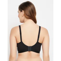 Clovia Non-Padded Non-Wired Full Figure Spacer Cup T-shirt Bra in Black - Cotton Rich image 2
