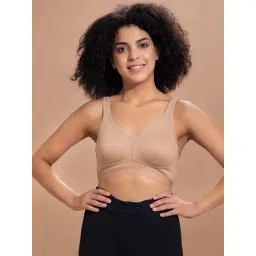 Clovia Non-Padded Non-Wired Full Figure Spacer Cup T-shirt Bra in Nude Colour - Cotton Rich-picture-30