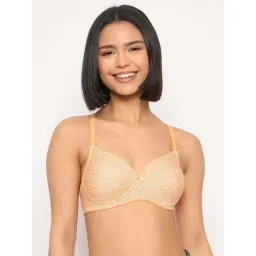 Clovia Orange Cotton Regular Fit Printed Bra-picture-17