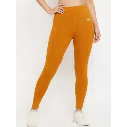 Clovia Orange High Rise Sports Tights-picture-35