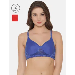 Clovia Pack of 2 Solid Non-Wired Lightly Padded T-shirt Bra COMBRC73232B-image-19