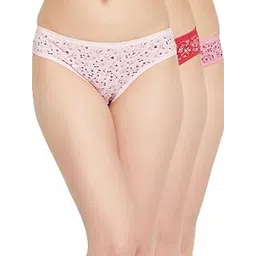 clovia Pack of 3 Cotton Spandex Low Waist Outer Elastic Bikini Panty - Multicolor-picture-17