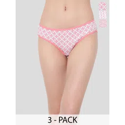 Clovia Pack Of 3 Printed Cotton Bikini Briefs-picture-10