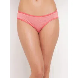 Clovia Peach Polyamide Regular Fit Stripes Panties-picture-35