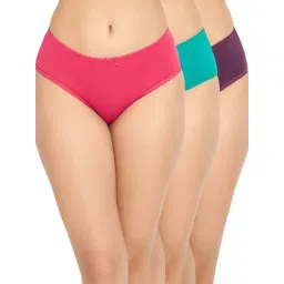 Clovia Pink & Purple Cotton Hipster Panties - Pack Of 3-picture-36