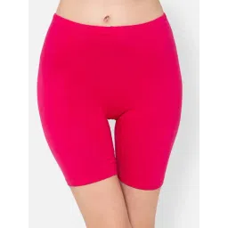 Clovia Pink Cotton Regular Fit Cycling Shorts-picture-42