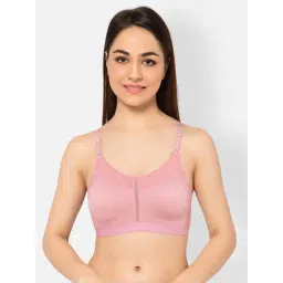 Clovia Pink Cotton Solid Non-Padded Full Cup Wire Free T-Shirt Bra-picture-36