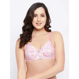 Clovia Pink Floral Print T-Shirt Bra-picture-38