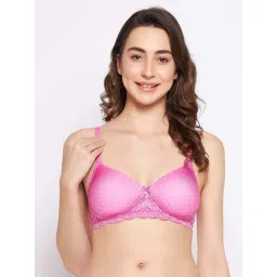 Clovia Pink Polka Dots T-Shirt Bra-picture-41