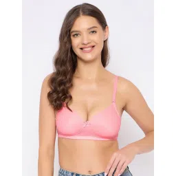 Clovia Pink Polyamide Printed Padded Full Cup Wire Free T-Shirt Bra image 1