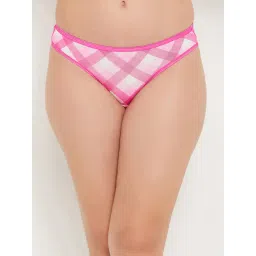 Clovia Pink Polyamide Regular Fit Checks Panties-picture-23