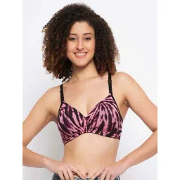 Clovia Pink Regular Fit Printed Bra-picture-10