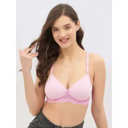 Clovia Pink Regular Fit Printed Bra-picture-14
