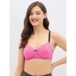 Clovia Pink Regular Fit Printed Bra-picture-17