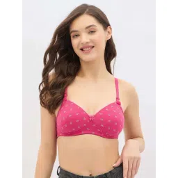 Clovia Pink Regular Fit Printed Bra-picture-27