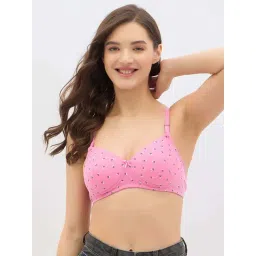 Clovia Pink Regular Fit Printed Bra-picture-19