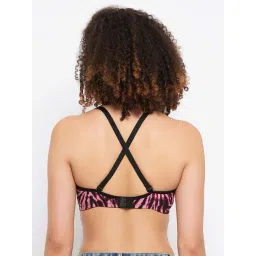 Clovia Pink Regular Fit Printed Bra image 3