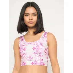 Clovia Pink Regular Fit Printed Sports Bra-picture-29