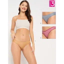 Clovia Polyamide Pack of 3 High waist Outer elastic Bikini Panty-picture-20