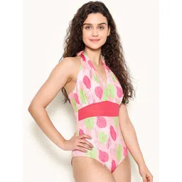 Clovia Printed Halter Neck Bodysuit image 5